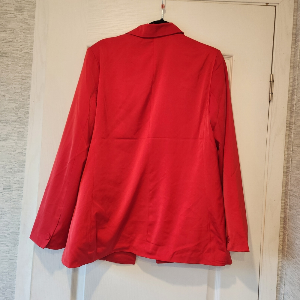 Cato Vibrant Red Womens Blazer Size L Euc - Picture 4 of 6
